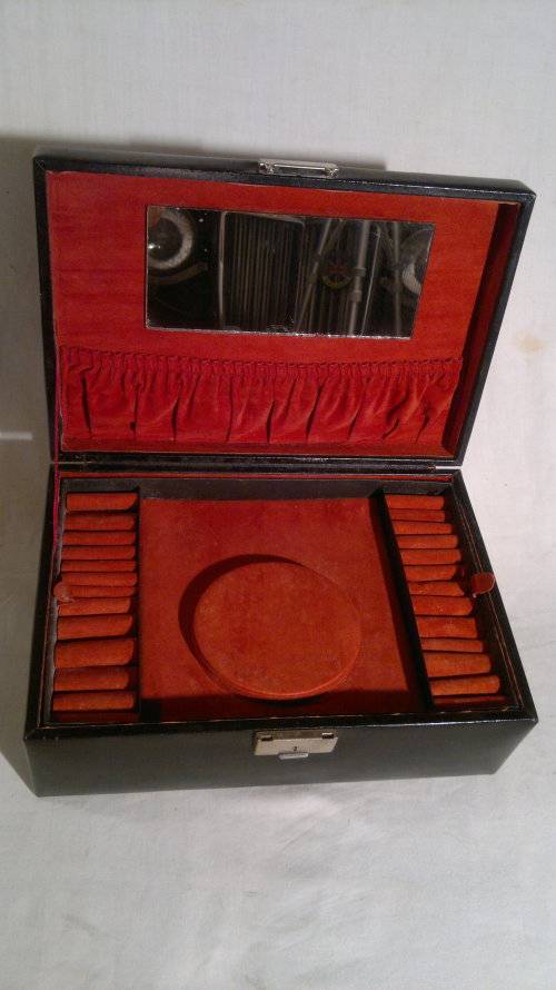 Two old vintage Jewelry Box`s with odd jewelry pieces.In fair to good condition, Sold as used s/hand