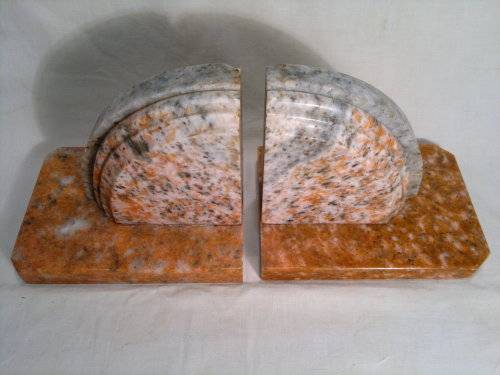 Vintage 1950's heavy solid Marble Head bookends.Ideal for executives office.Heavy & Clean.