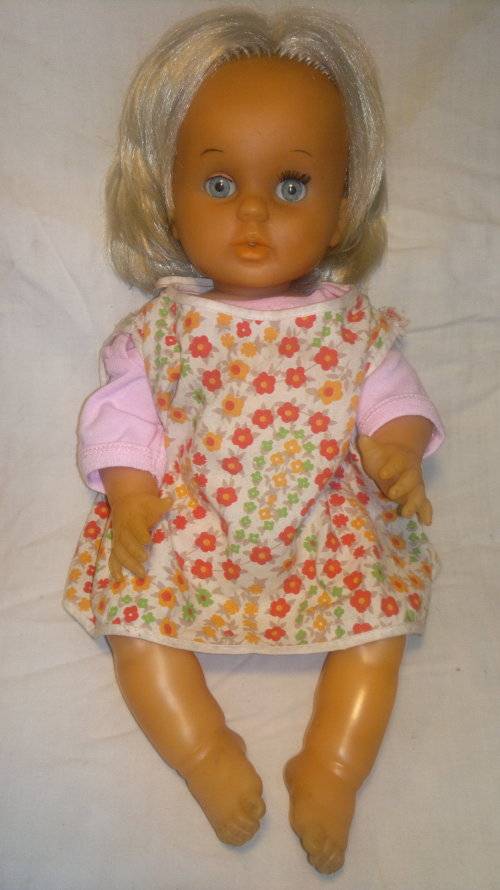 Vintage Pretty Drinking Wetting 1980's Doll First Love style 44cm with clothes well played with.