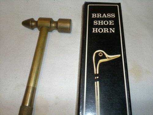 A Unusual Lot of 2 Brass items. A Shoe Horn + a Multi Screw Driver,Hammer set. All in used condition