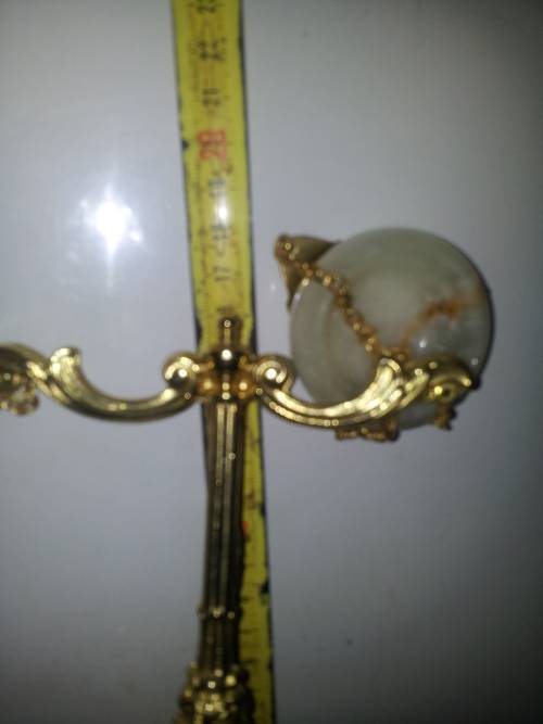 Rare Vintage for the Lawyer`s Desk ` Balance Scales of Justice ` Onyx and Brass. Size:160mm Tall.