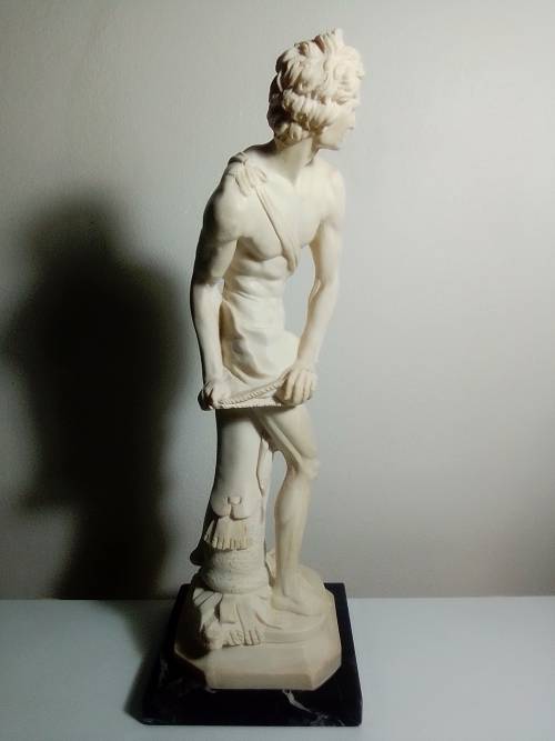 A Santini `David` & his sling shot on Cara Marble