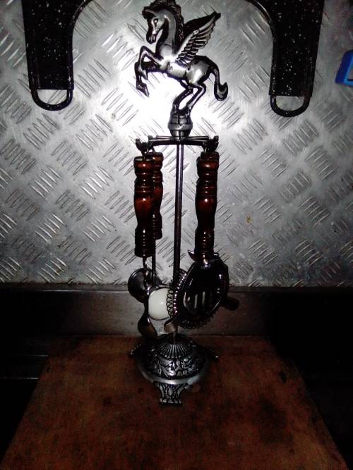 3 Bar Items: Soda Pump Fire Hydrant, Clear Ice Crusher, Old Knight Bar Accessories