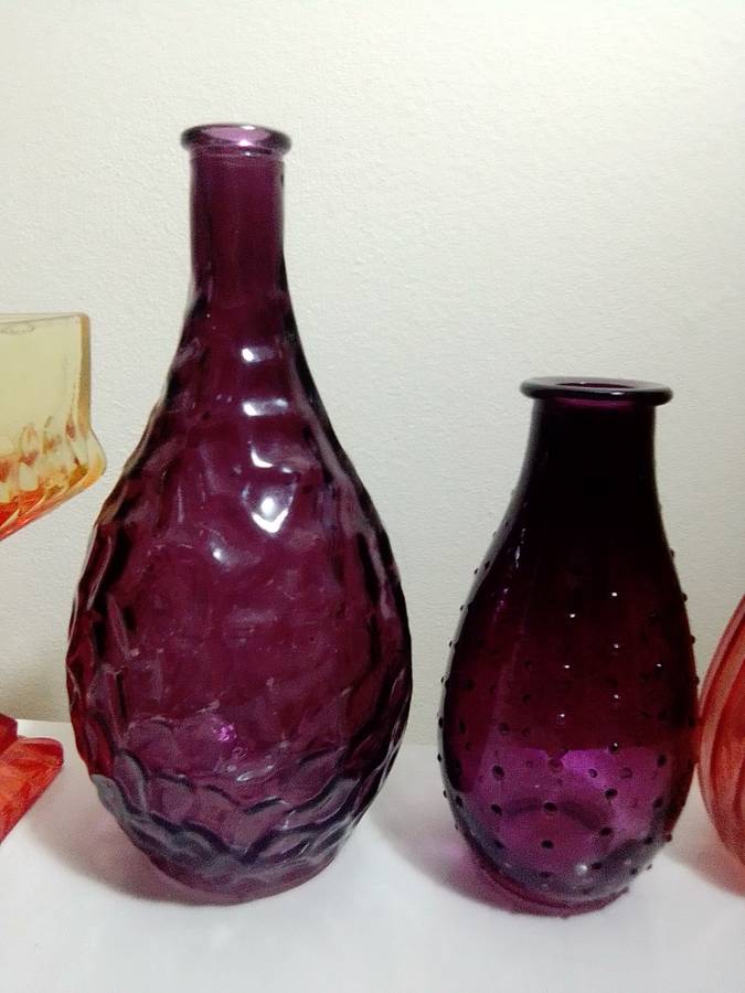 Reserved for "UNDER THE STAIRS" A Vintage collection of 4 Glass vases.
