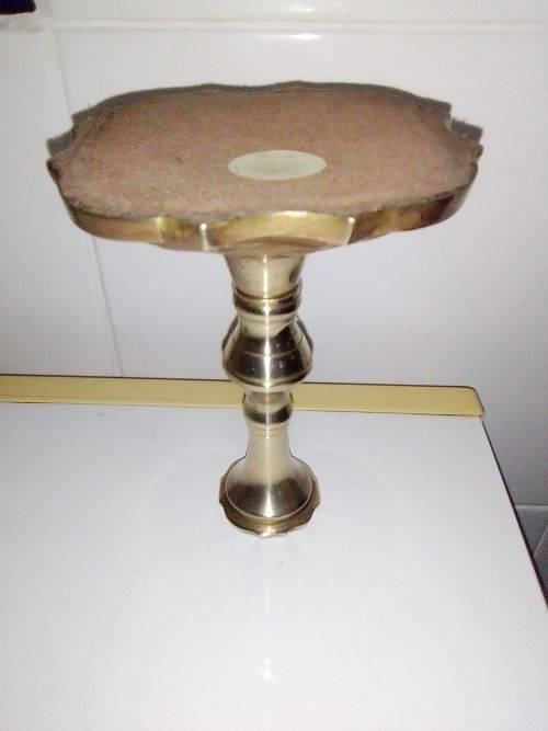 Vintage solid brass, A very heavy pair of Brass Candlesticks. In good condition.