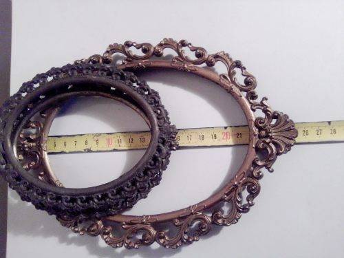 Three vintage brass metal ornate stamped ITALY photo frames in good condition.