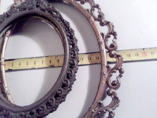 Three vintage brass metal ornate stamped ITALY photo frames in good condition.