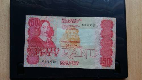 Old South African GPC de Kock R50 note in good condition