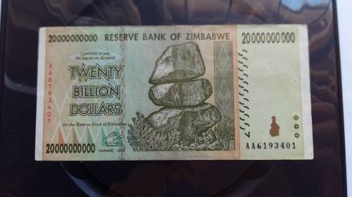 Zimbabwe Twenty Billion Dollars note!