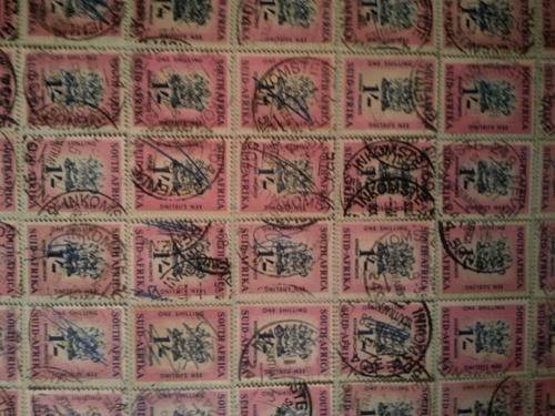 One Shilling Revenue stamps ( 40 stamps)