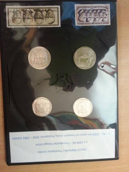 Presidential Inauguration(2 X R5 coins) , 2 X ten years of freedom 2004 R2 coins