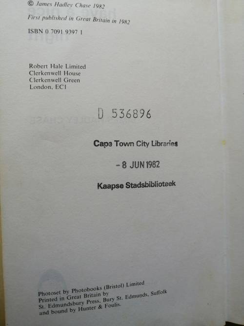 Hardcover James Hadley Chase - Have a nice night: 1982