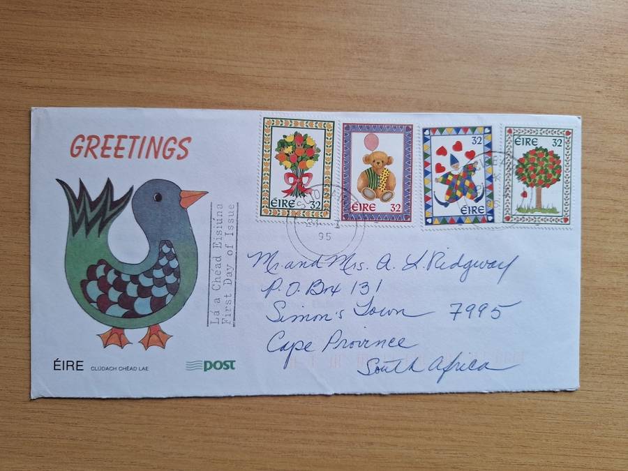 Greetings First day of issue stamps fronm Ireland 1995