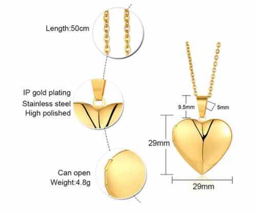The Stainless Steel Gold Plated Heart Locket