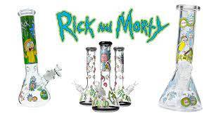 LARGE 50 CM  RICK and MORTY STYLE GLASS WATER/ICE BEAKERSTYLE  BONG ULTRA THICK !1