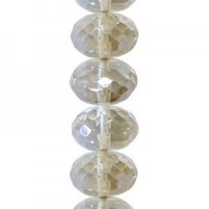 crystal light sliver mix faced round beads 5 mm - 15 pc