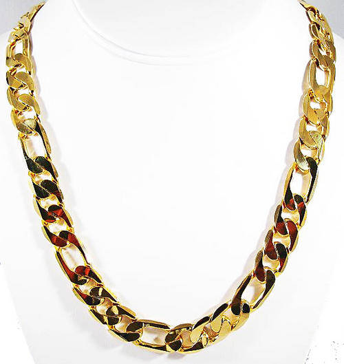 Gold plated chain, 8mm x 60cm