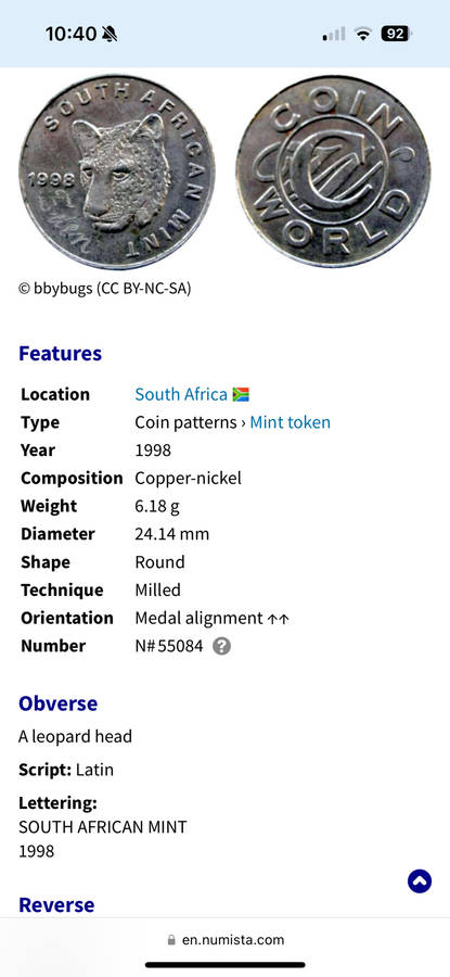 South Africa commemorative medals