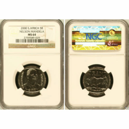 2000 Smiling Mandela R5 SET of 4 COINS !!!! MS 61, 62, 63, 64_____ FREE SHIPPING