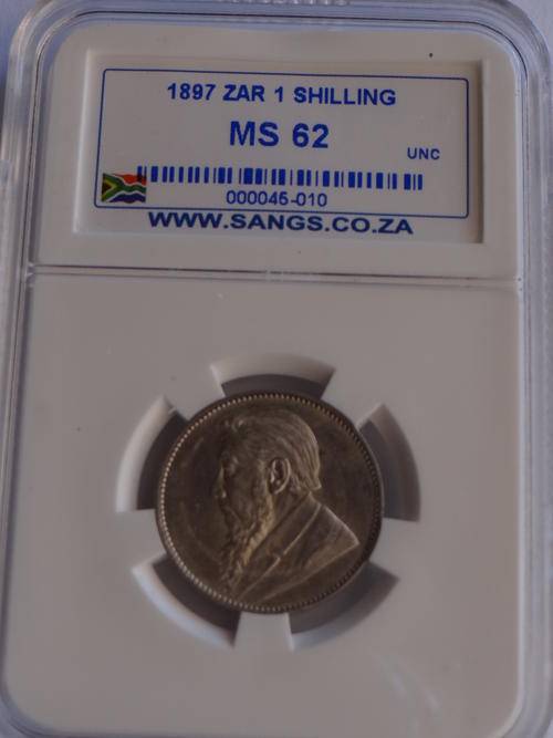 1897 1 Shilling SANGS Graded MS 62 !!