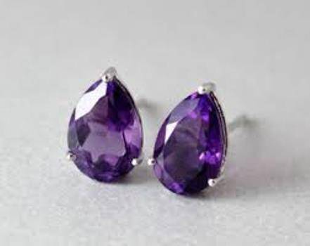 Amethyst Stud Earrings