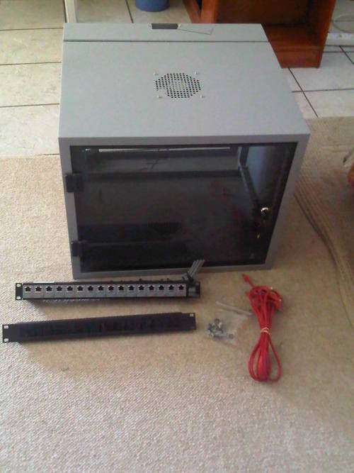 16 Port Patch Panel & 9U Swing Frame Wall Mount Cabinet