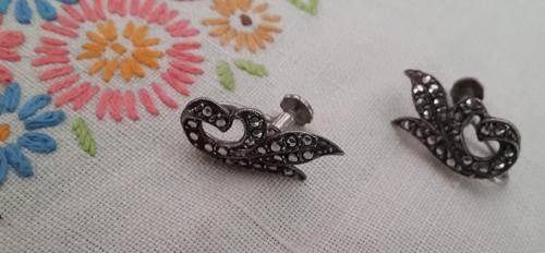vintage pair of marcasite earrings