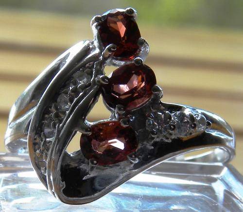 925 Sterling Silver A-grade natural Garnet