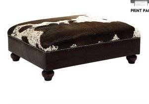 Nguni and genuine leather Hide Ottomans -  Special Price
