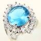 18K WHITE GOLD BLUE TOPAZ RING