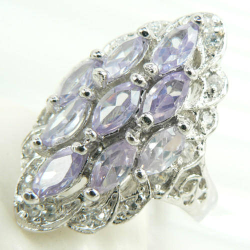 925 SILVER AMETHYST QUARTZ GEMSTONE RING