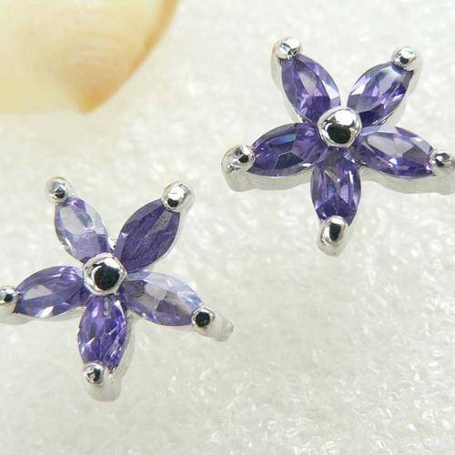 (42) 925 SILVER AMETHYST QUARTZ GEMSTONE EARRINGS