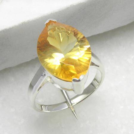 925. silver Champagne Citrine GEMSTONE ring size 7.5