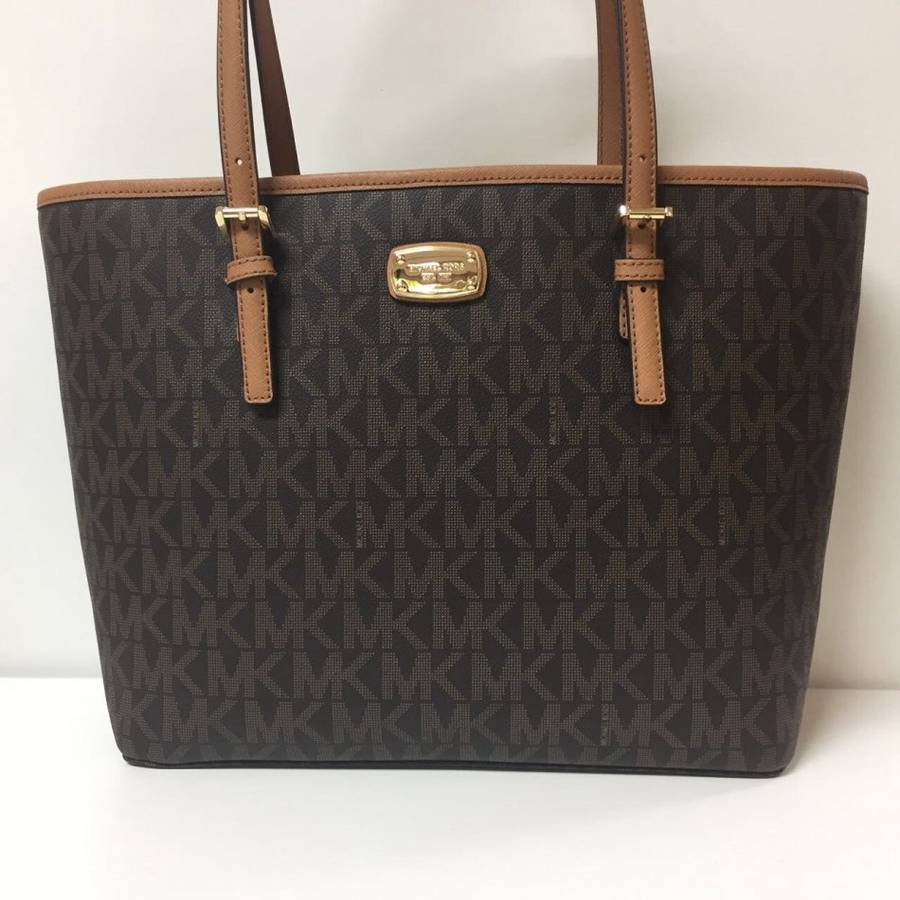 Michael Kors Jet Set Signature Carryall Tote - Brown