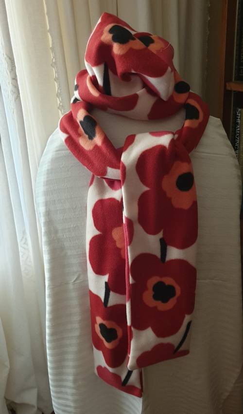 Fleece Poncho with hat and scarf