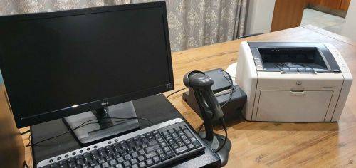 Complete point of sale computer including printers and bar code scanner