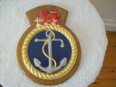 SOUTH AFRICAN NAVY PLAQUE..  MOUNTED ON WOOD.