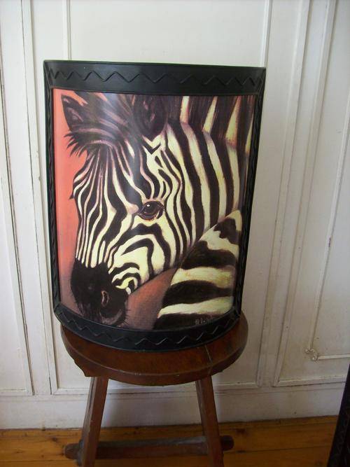 FIRE SCREEN WILD ANIMAL ZEBRA
