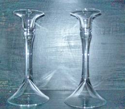 GLASS CANDLE HOLDERS.  VERY ELEGANT.