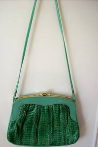 LEATHER HANDBAG. FRONT SNAKESKIN.