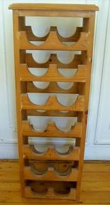 WINE RACK PINE.  HOLDS 14 BOTTLES. "BUYER COLLECTS"