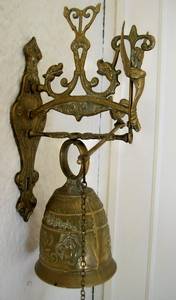 BRASS BELL ON BRACKET