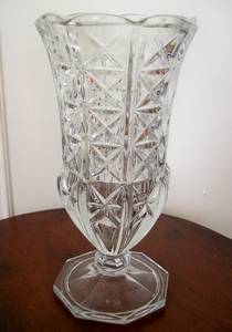 VINTAGE PRESSED GLASS VASE.