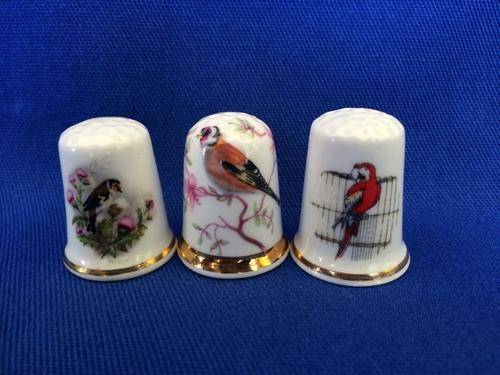 Bone China Thimbles - Birds (Set of 3)