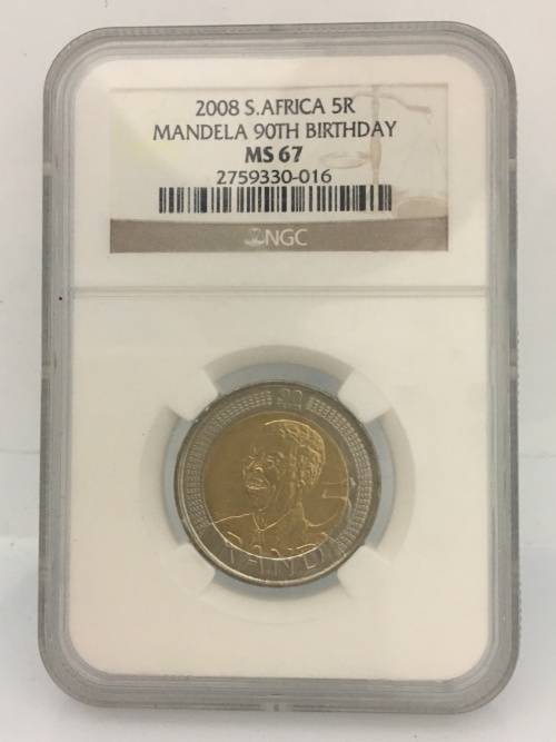 NGC Graded MS67 R5 2008 Mandela 90th Birthday