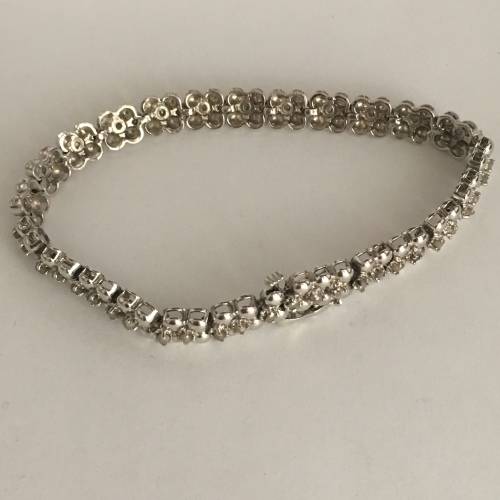 Unique Sterling Silver & Diamond Ladies Bracelet
