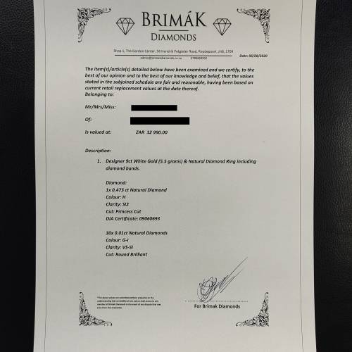 Beautiful White Gold Princess Cut Diamond Ring