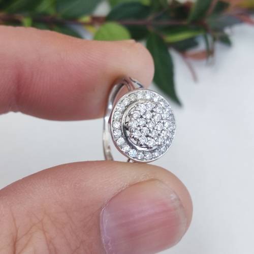 White Gold Diamond Halo Ring #1001