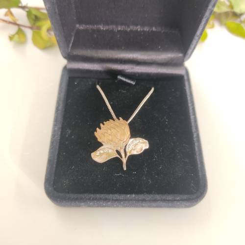 Diamond Protea Necklace and Pendant