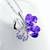 SILVER AND PURPLE AUSTRALIAN CRYSTALS  CLOVER NECKLACE WITH RHINESTONES